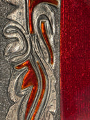 Centerpiece Bowl in Red Enameled Copper with Decorations by Studio Del Campo 60s