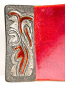 Centerpiece Bowl in Red Enameled Copper with Decorations by Studio Del Campo 60s