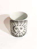 Portamatite "Sole" in Ceramica Bianca e Nera di Piero Fornasetti Anni 50