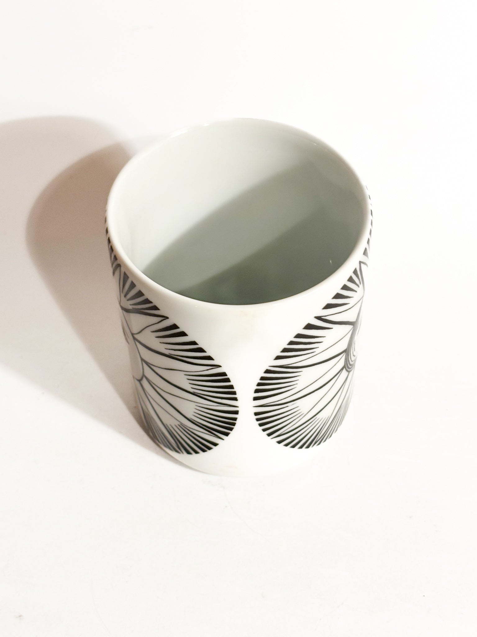 Portamatite "Sole" in Ceramica Bianca e Nera di Piero Fornasetti Anni 50