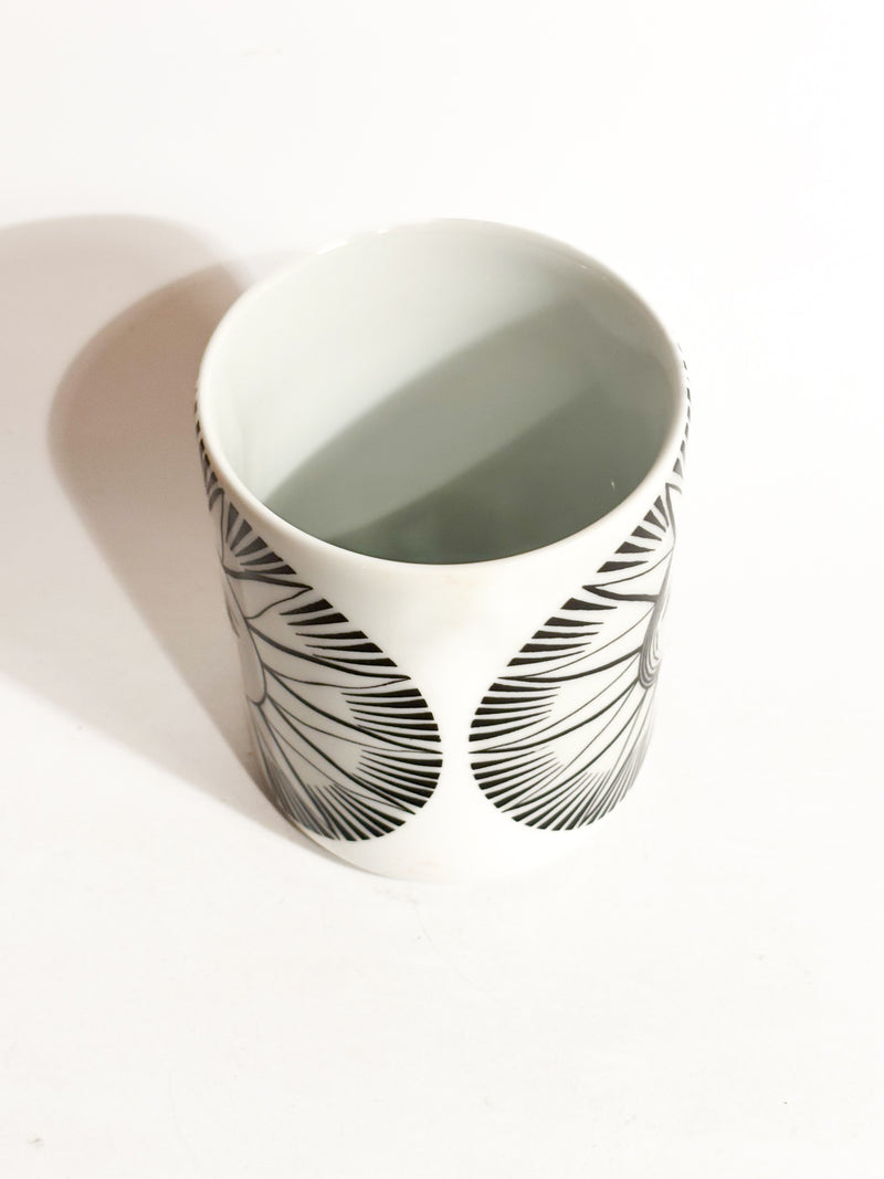 Portamatite "Sole" in Ceramica Bianca e Nera di Piero Fornasetti Anni 50