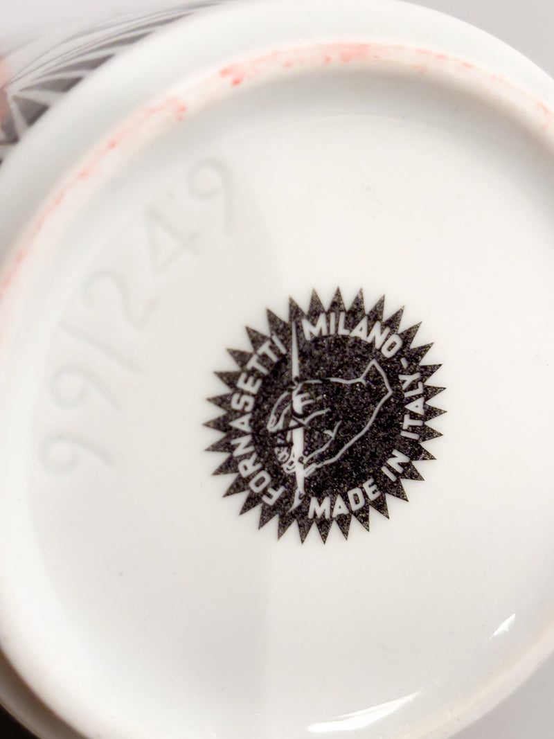 Portamatite "Sole" in Ceramica Bianca e Nera di Piero Fornasetti Anni 50