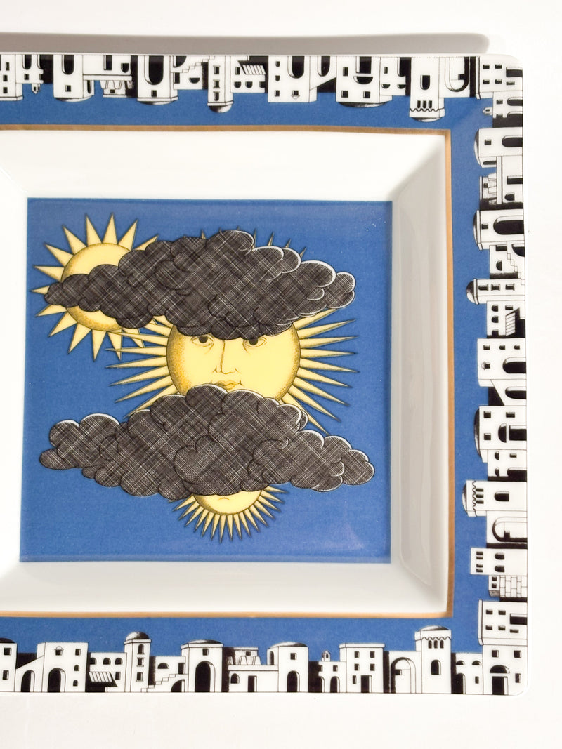 Piatto in Porcellana di Rosenthal "Il Sole di Capri" di Fornasetti anni 70