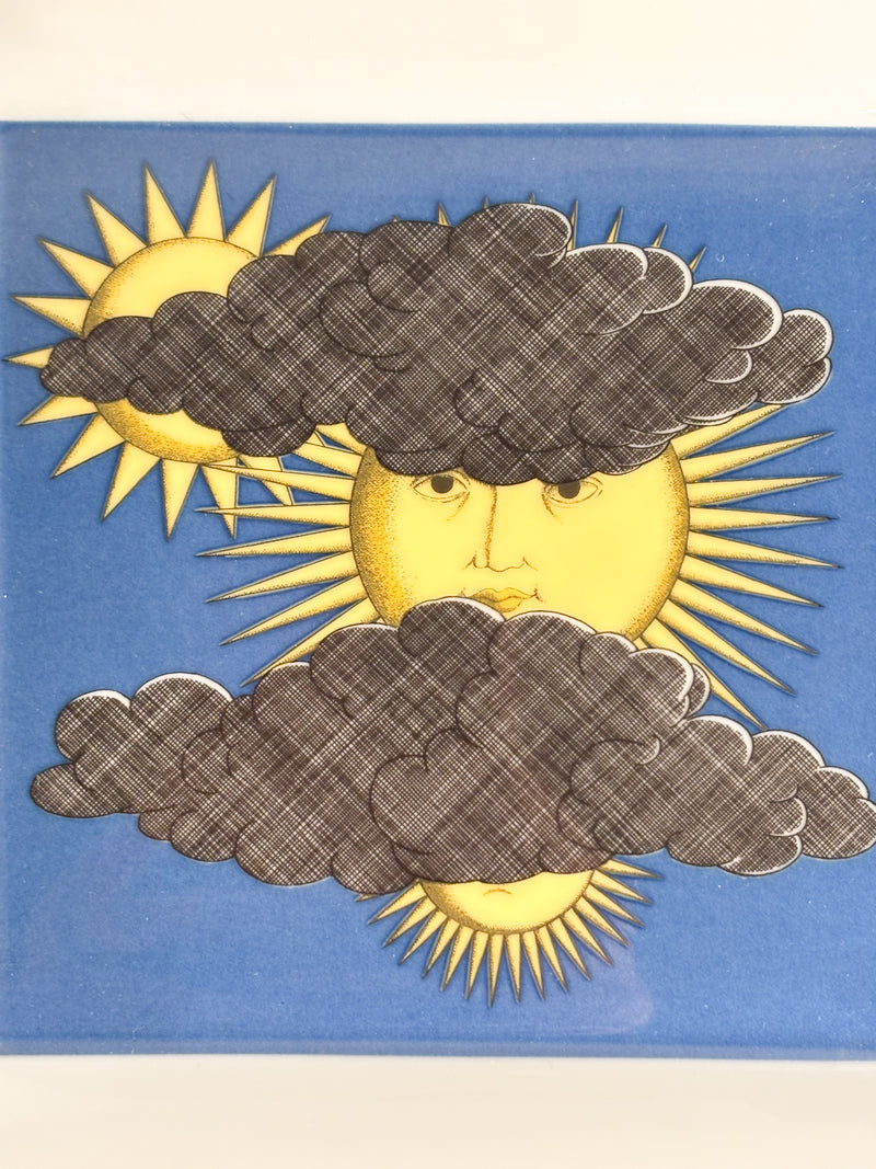 Piatto in Porcellana di Rosenthal "Il Sole di Capri" di Fornasetti anni 70