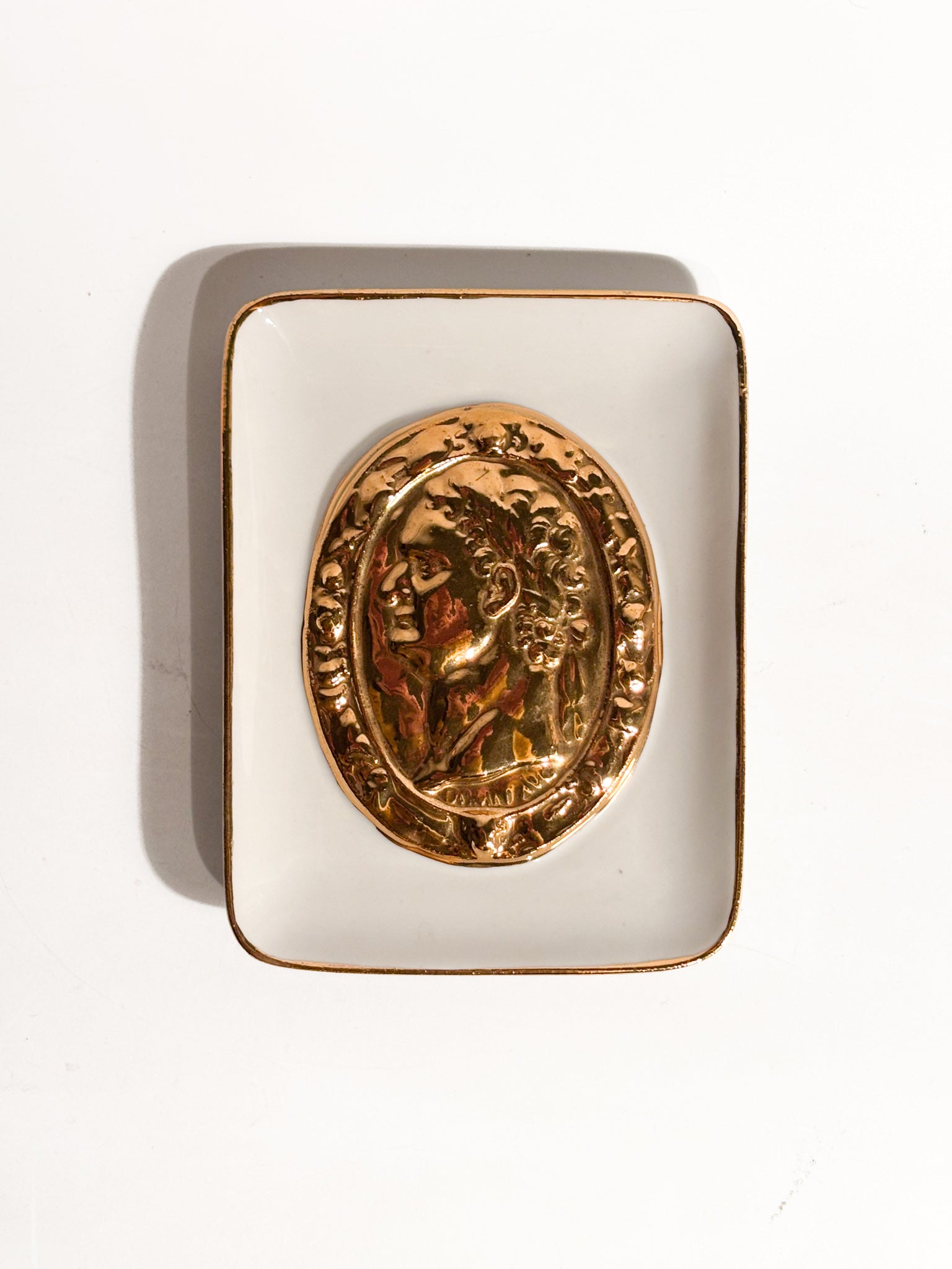 Posacenere a Vaschetta con Decoro con Moneta Romana Anni 50