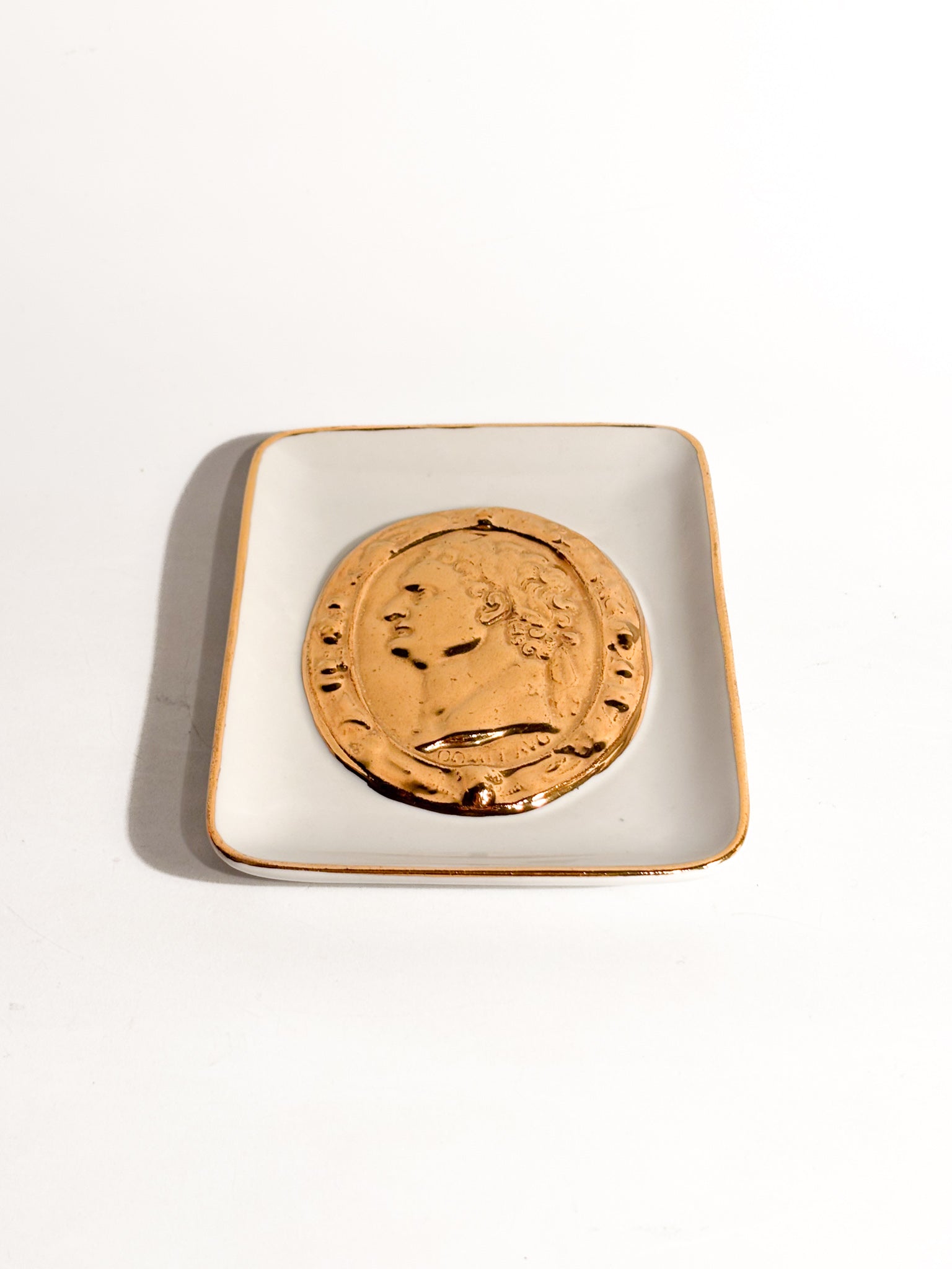 Posacenere a Vaschetta con Decoro con Moneta Romana Anni 50