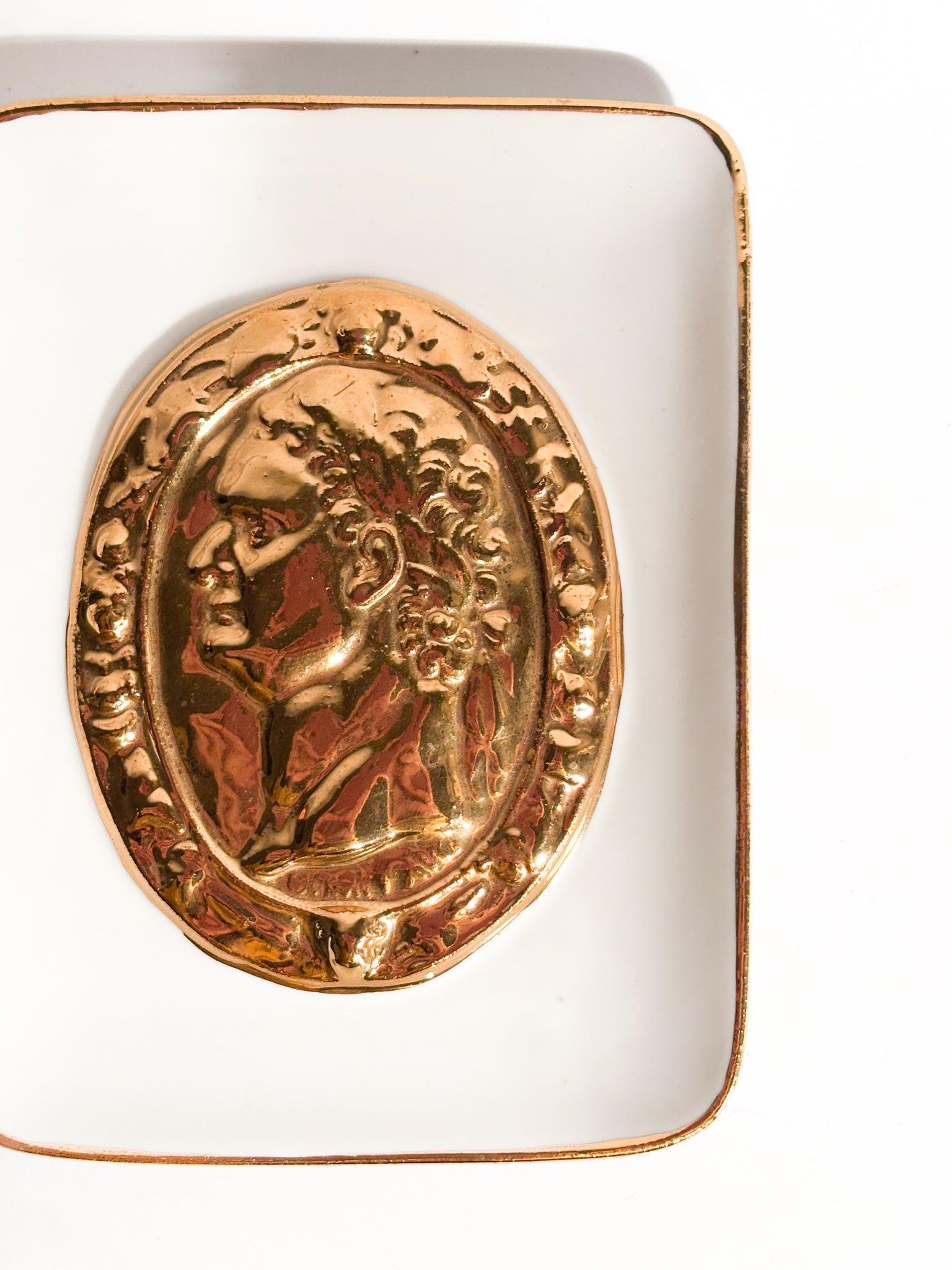 Posacenere a Vaschetta con Decoro con Moneta Romana Anni 50