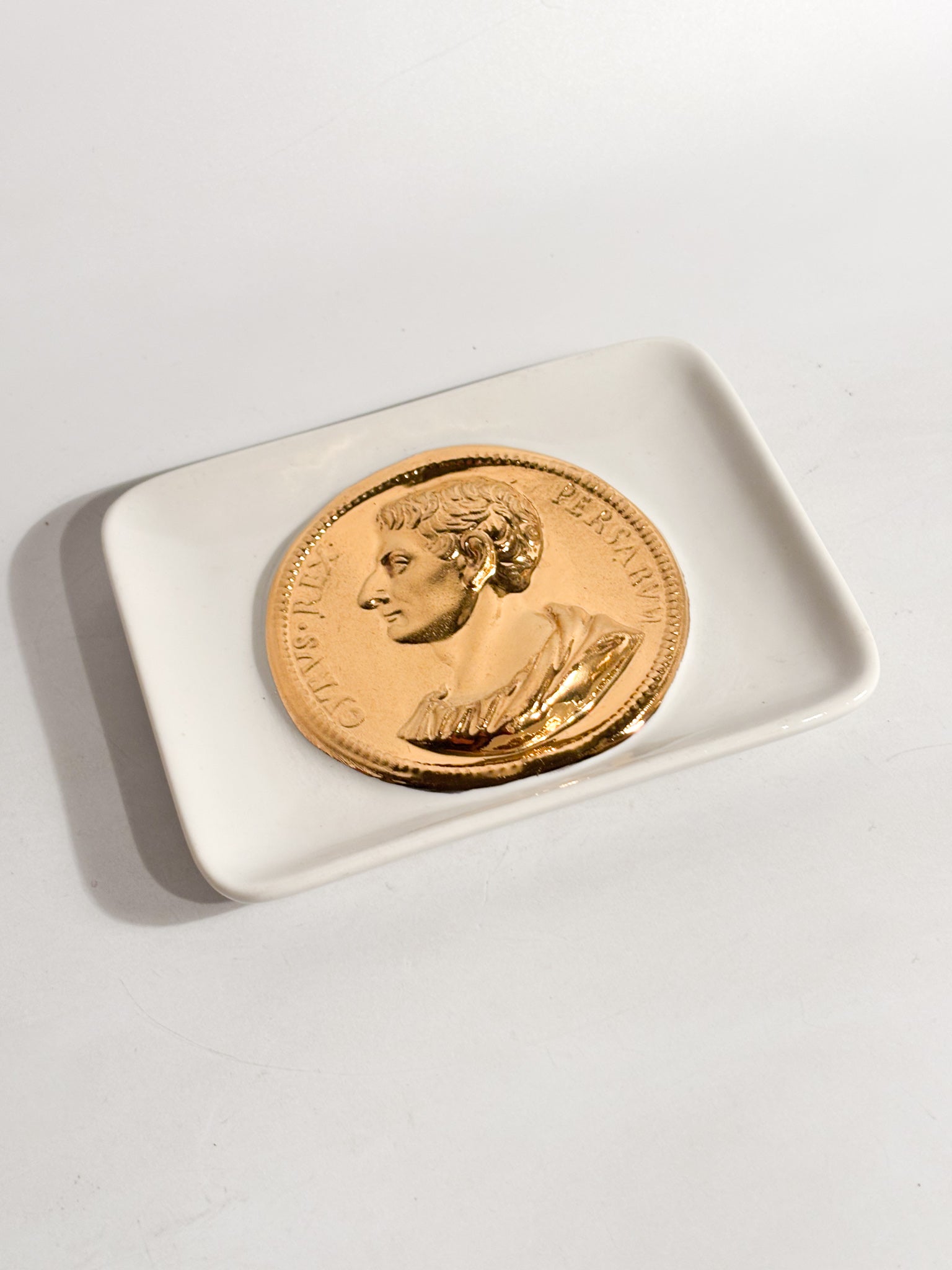 Posacenere a Vaschetta con Decoro Moneta Romana Anni 50