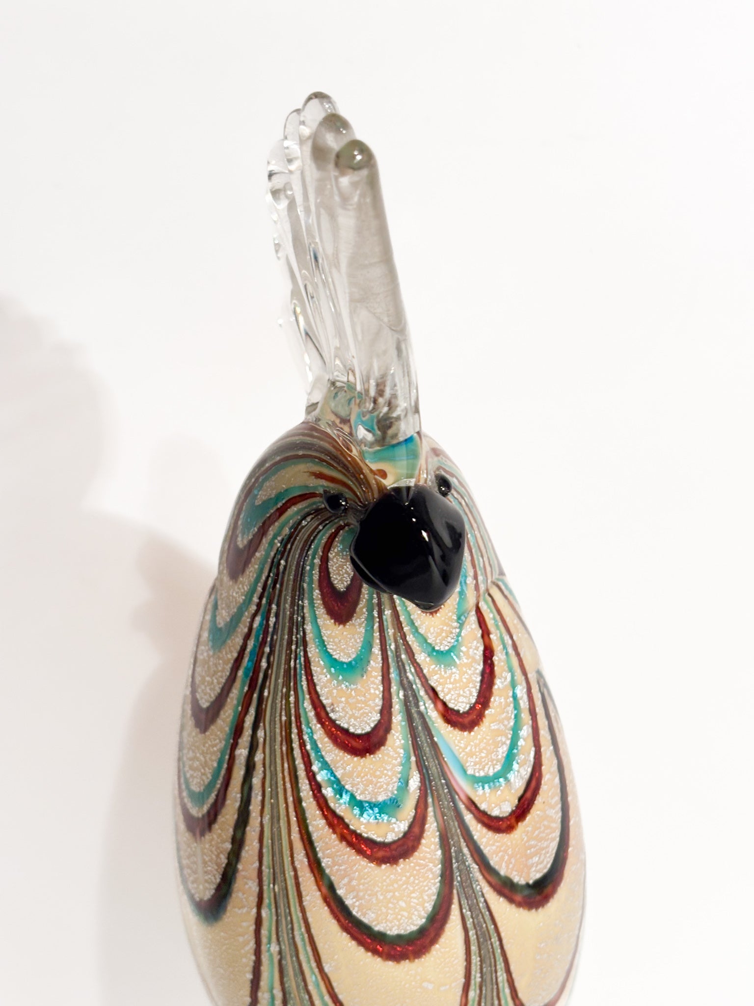 Scultura di Pappagallo in Vetro di Murano di Vetreria Formia Fornace Mian Anni 90