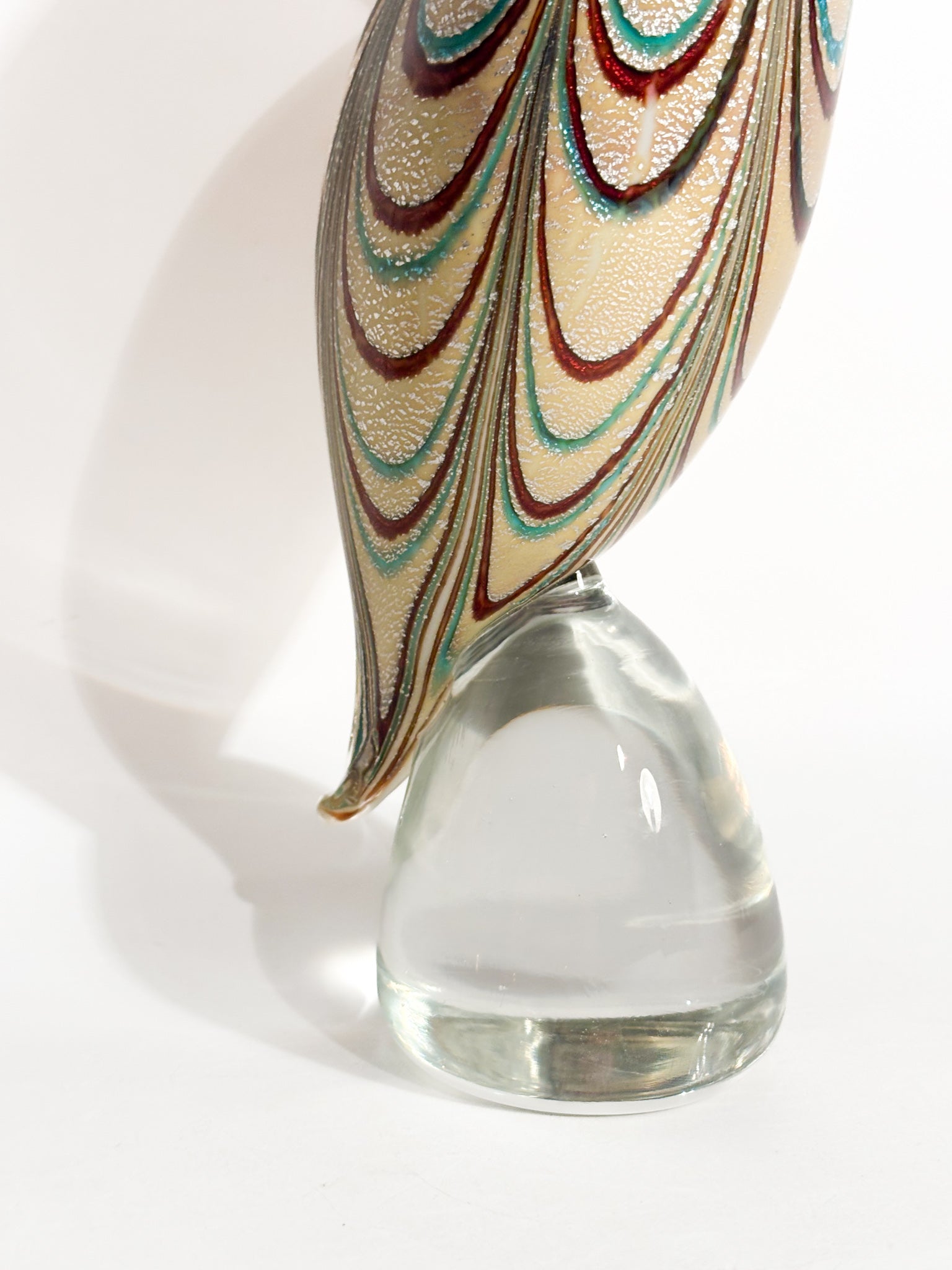 Scultura di Pappagallo in Vetro di Murano di Vetreria Formia Fornace Mian Anni 90