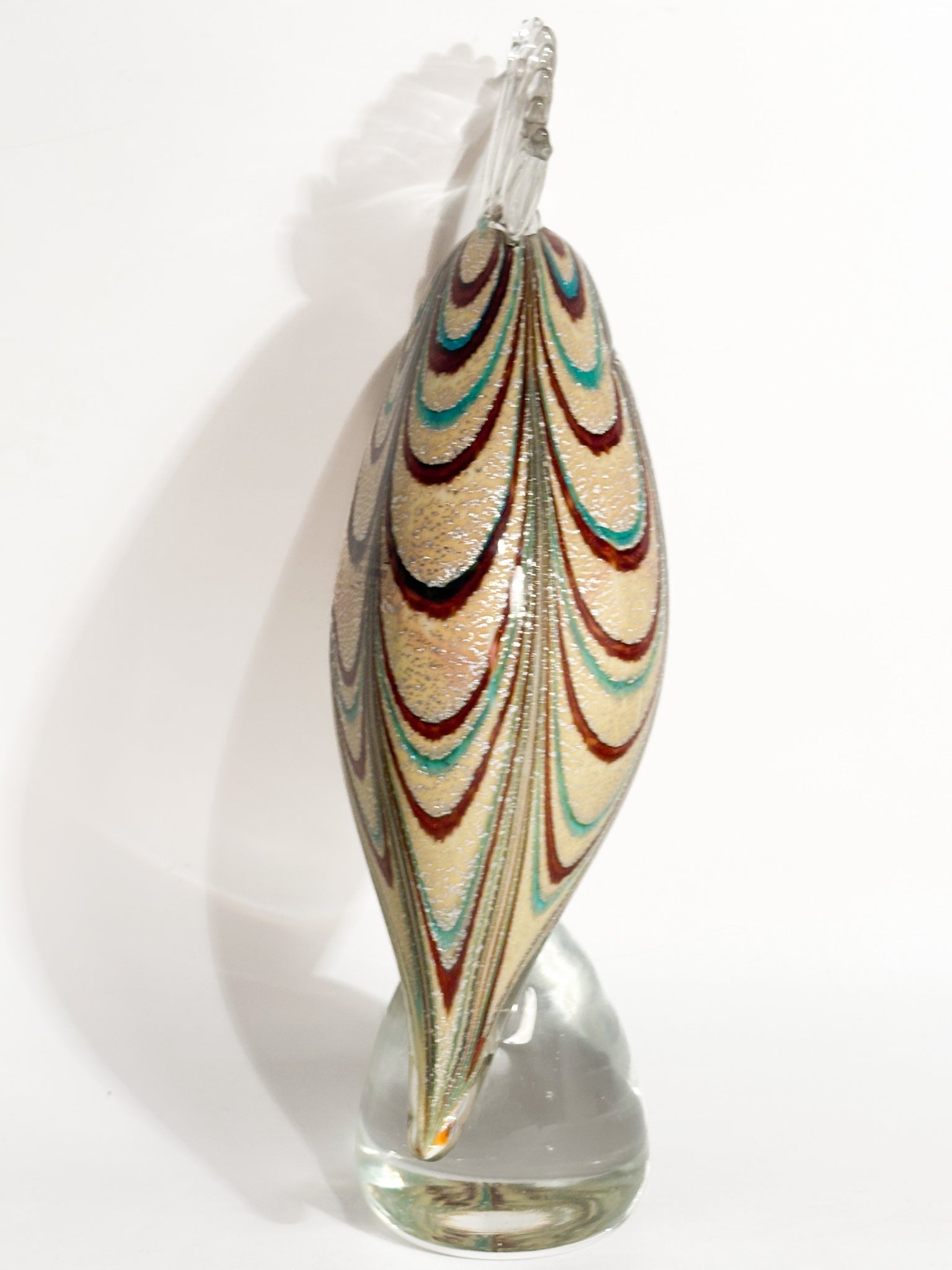 Scultura di Pappagallo in Vetro di Murano di Vetreria Formia Fornace Mian Anni 90