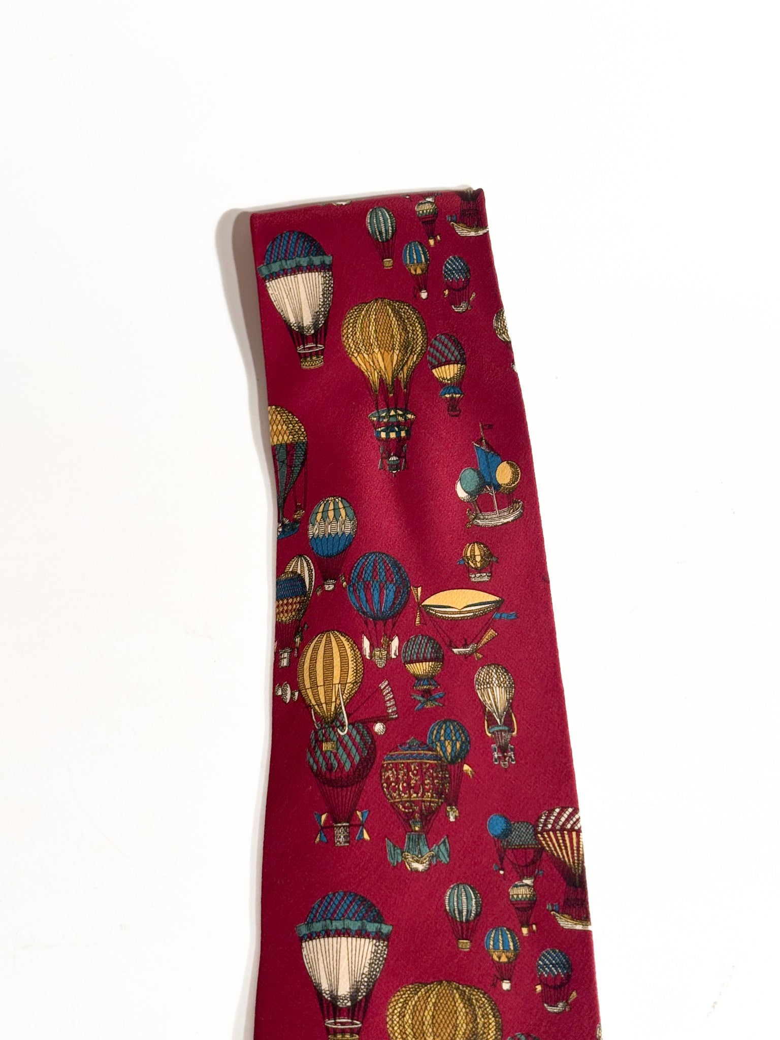 Cravatta in Seta con Mongolfiere di Fornasetti Anni 60