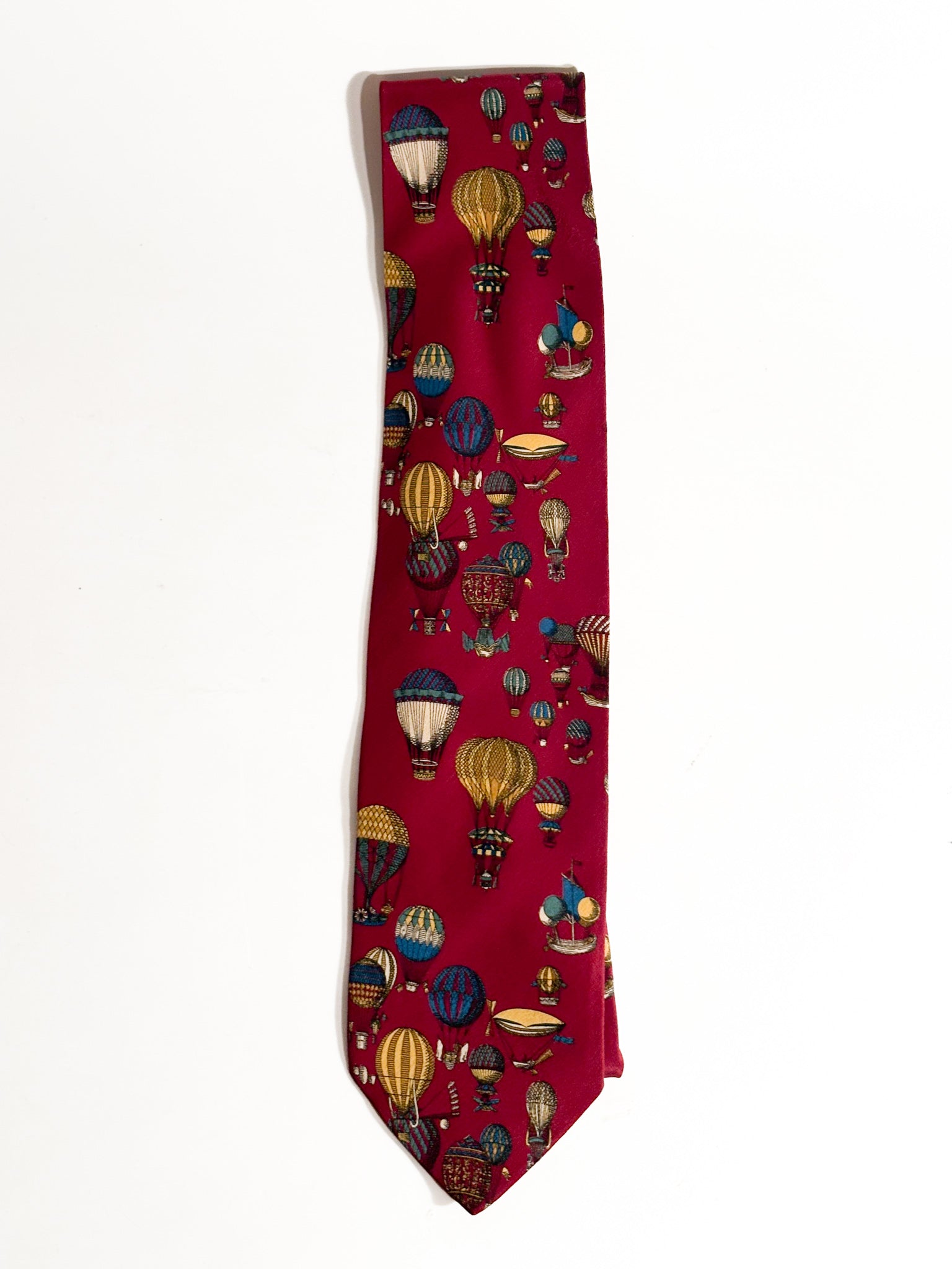 Cravatta in Seta con Mongolfiere di Fornasetti Anni 60