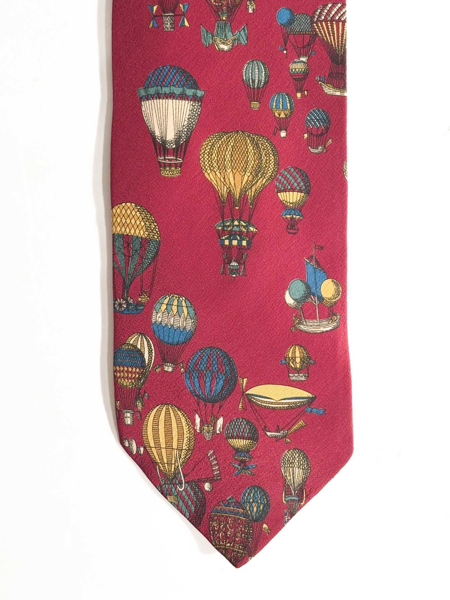Cravatta in Seta con Mongolfiere di Fornasetti Anni 60
