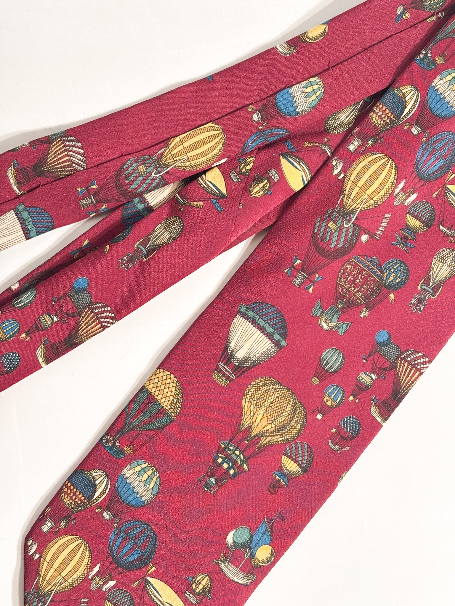 Cravatta in Seta con Mongolfiere di Fornasetti Anni 60