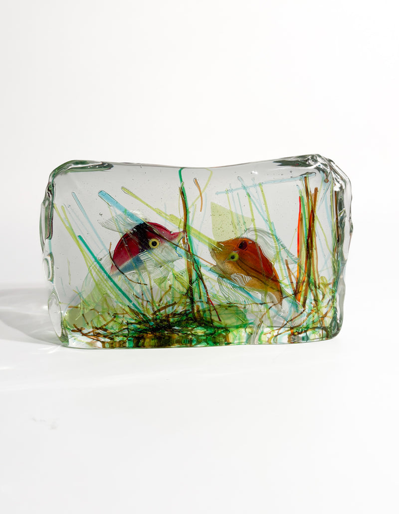 Murano Glass Aquarium by Cenedese with Marine Figures from the 1950s