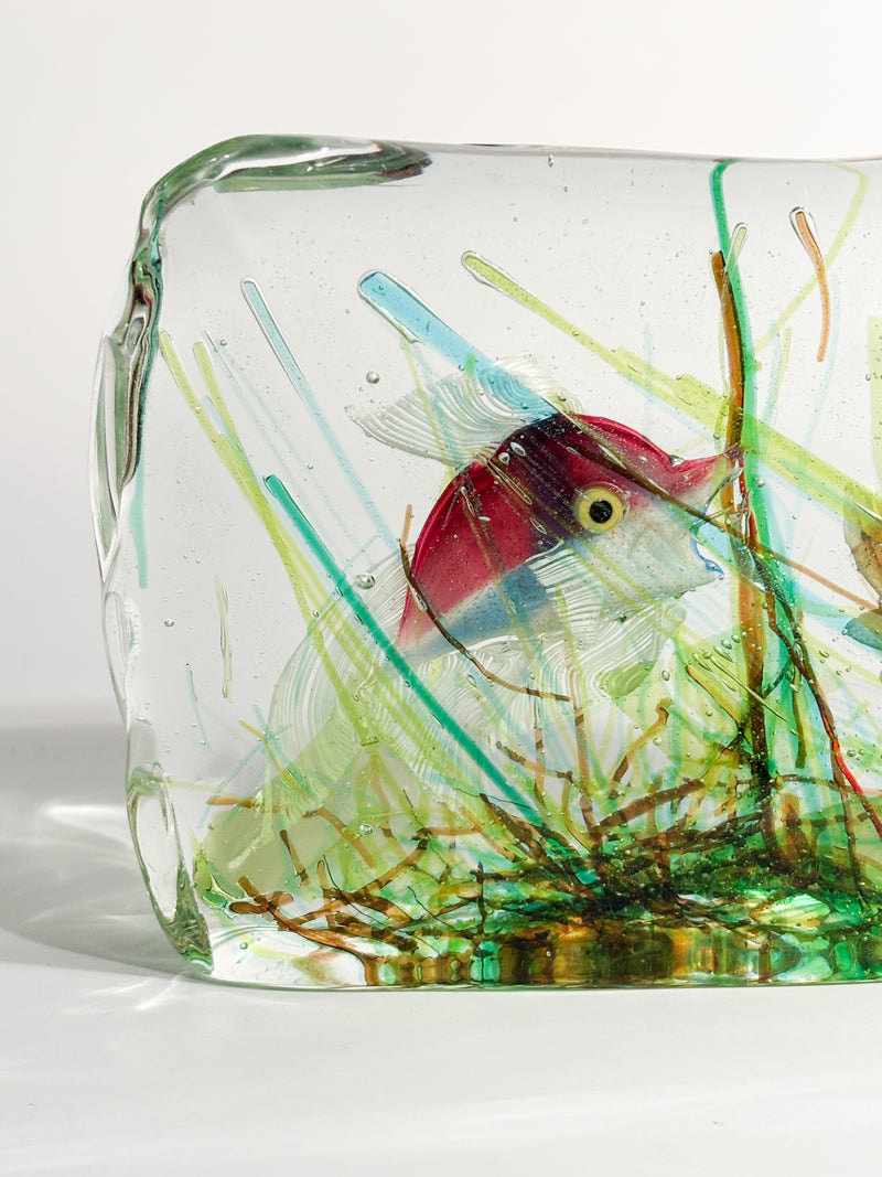 Murano Glass Aquarium by Cenedese with Marine Figures from the 1950s