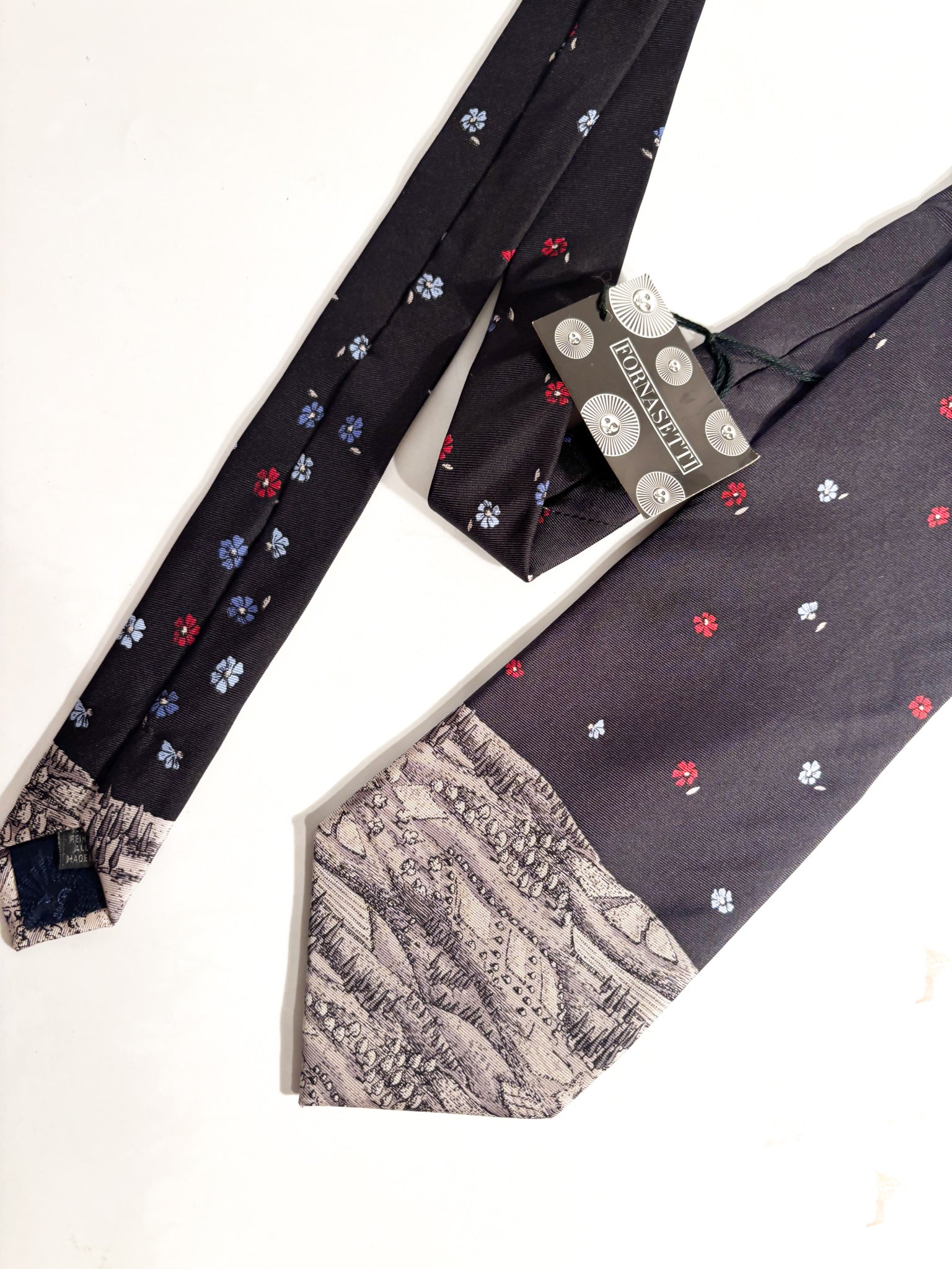 Cravatta in Seta "Fiori dal Cielo" di Piero Fornasetti Anni 60