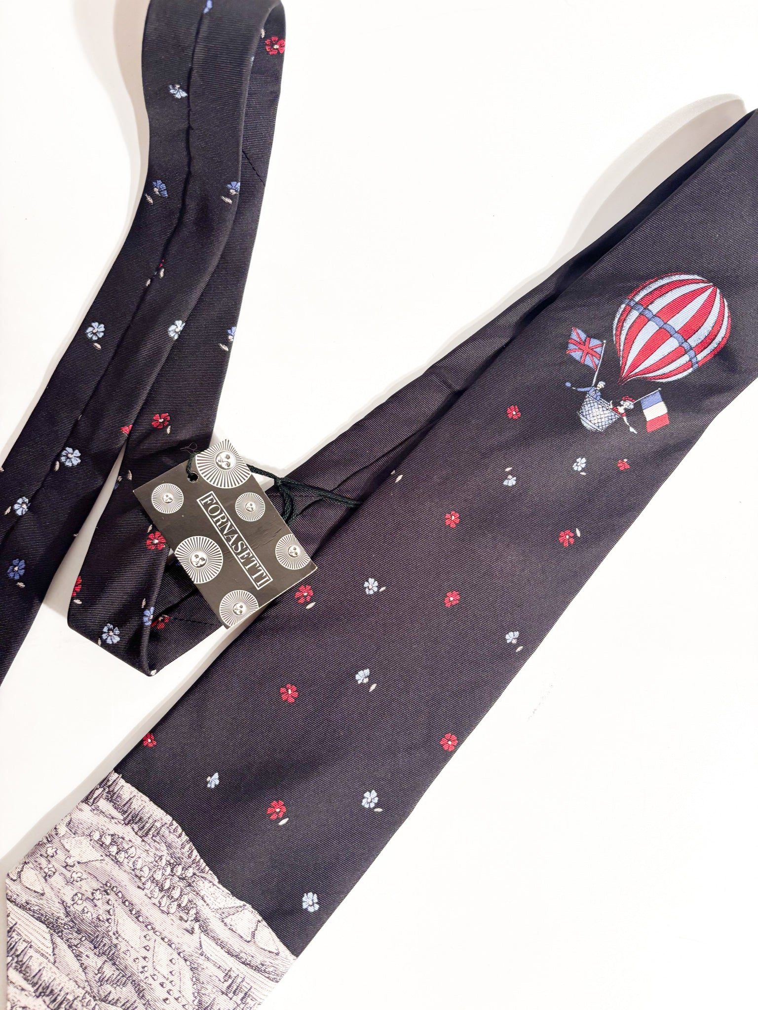 Cravatta in Seta "Fiori dal Cielo" di Piero Fornasetti Anni 60