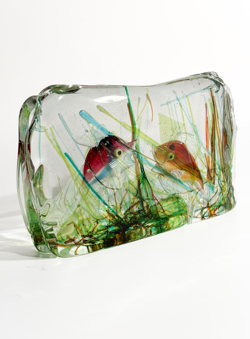 Murano Glass Aquarium by Cenedese with Marine Figures from the 1950s