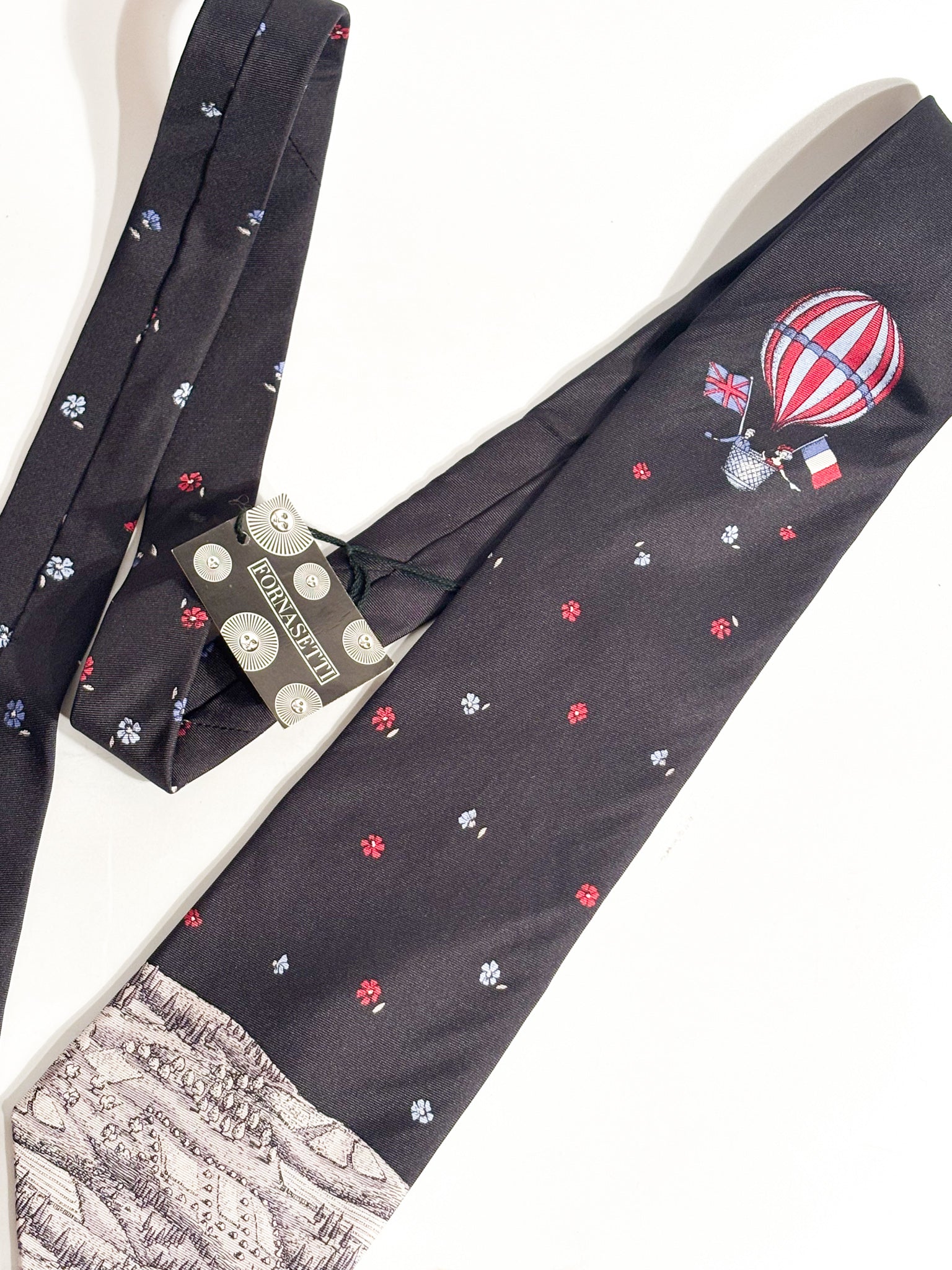 Cravatta in Seta "Fiori dal Cielo" di Piero Fornasetti Anni 60