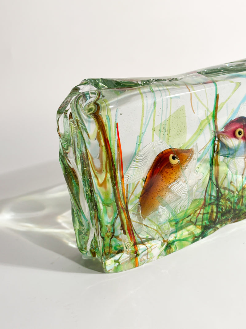 Murano Glass Aquarium by Cenedese with Marine Figures from the 1950s