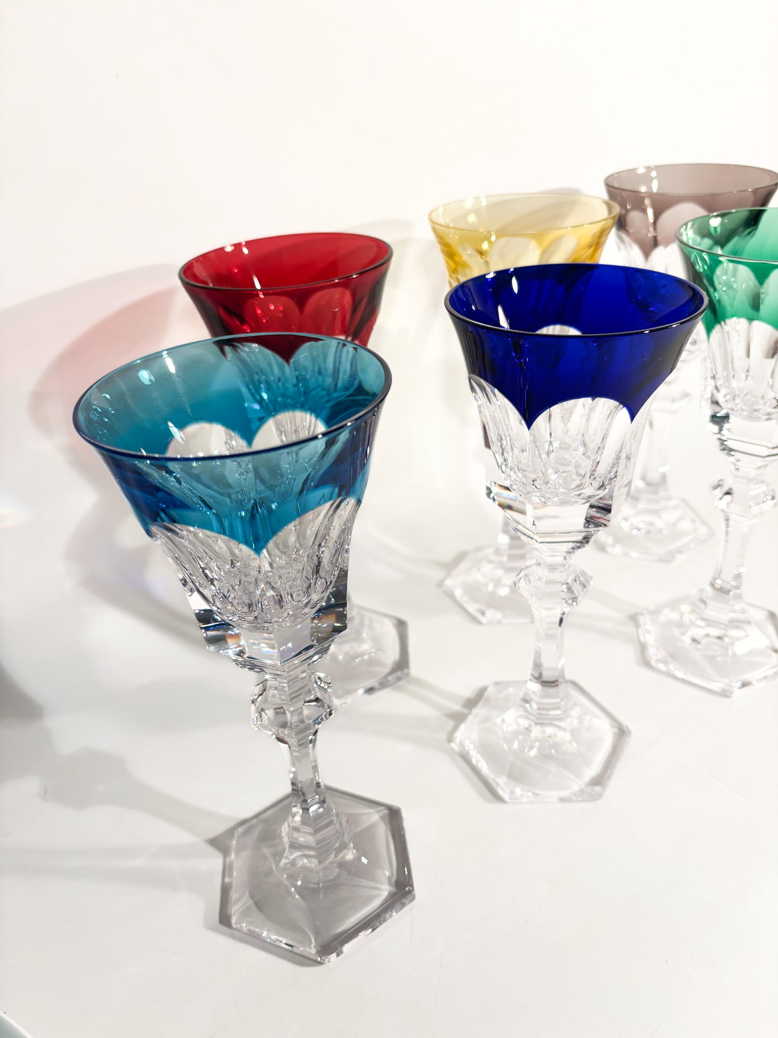 Set di Calici Multicolore Chenonceaux in Cristallo di Sèvres Anni 60