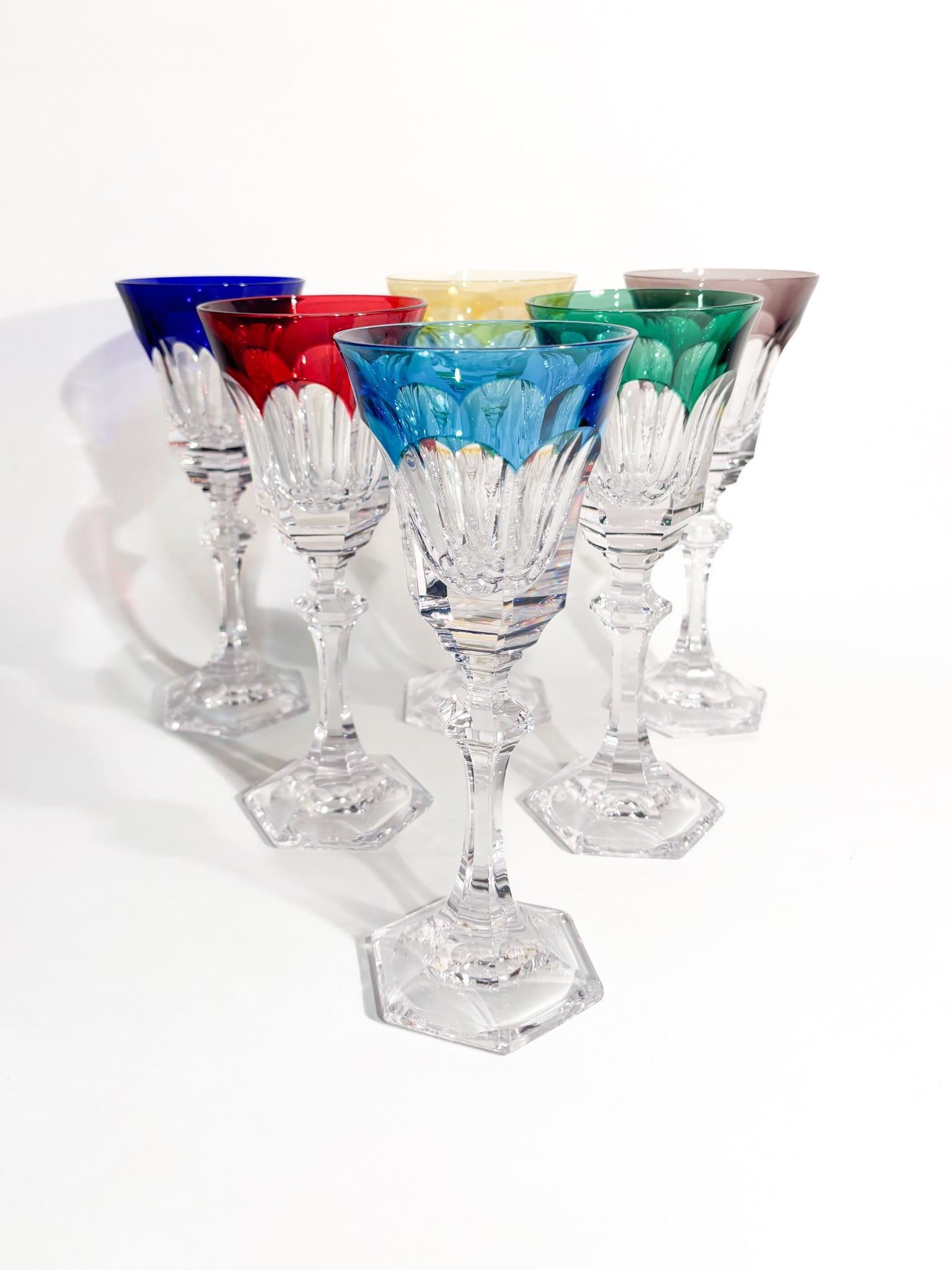 Set di Calici Multicolore Chenonceaux in Cristallo di Sèvres Anni 60