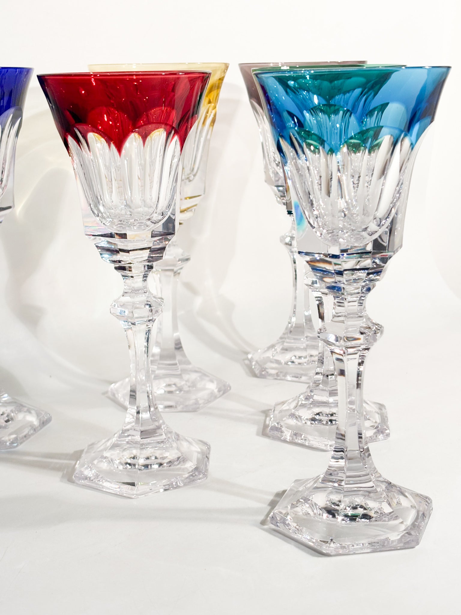 Set di Calici Multicolore Chenonceaux in Cristallo di Sèvres Anni 60