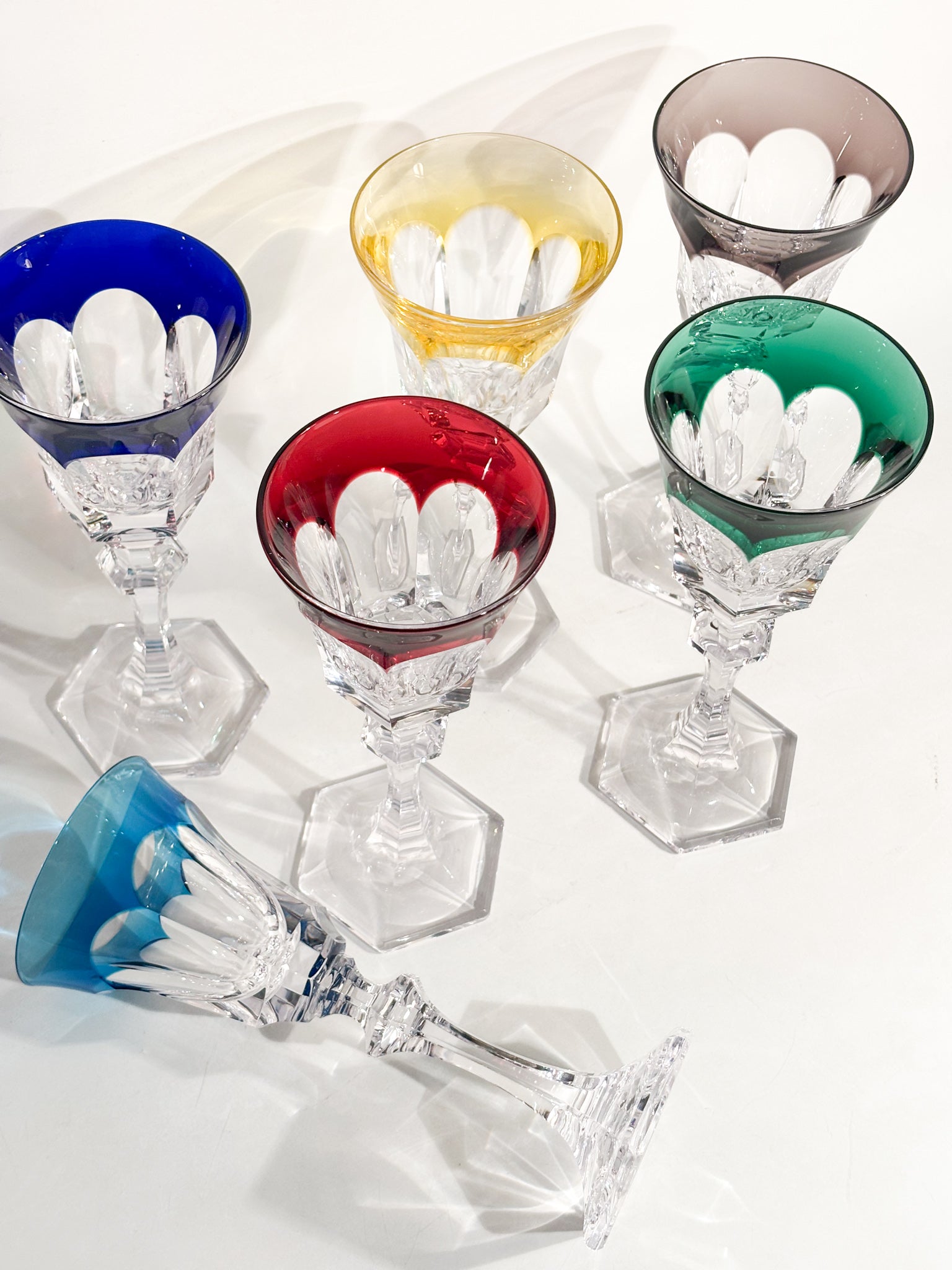 Set di Calici Multicolore Chenonceaux in Cristallo di Sèvres Anni 60