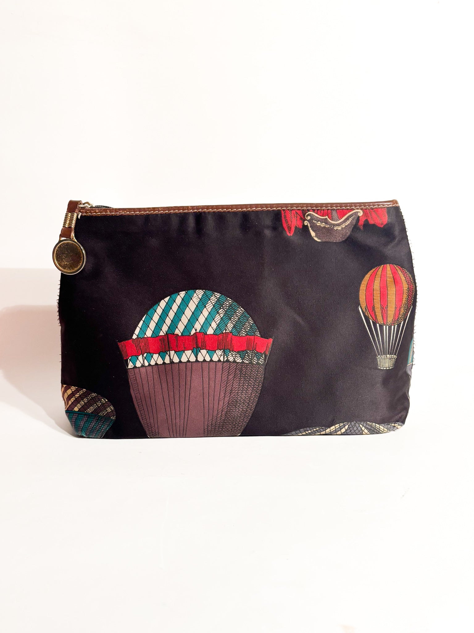 Borsa Pochette in Tessuto di Fornasetti Decoro Mongolfiere Anni 70