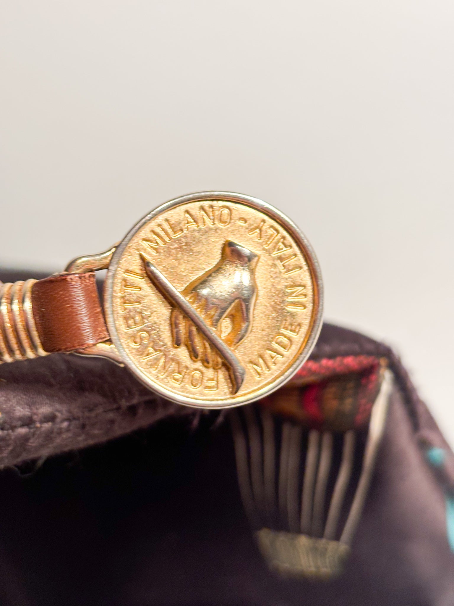 Borsa Pochette in Tessuto di Fornasetti Decoro Mongolfiere Anni 70