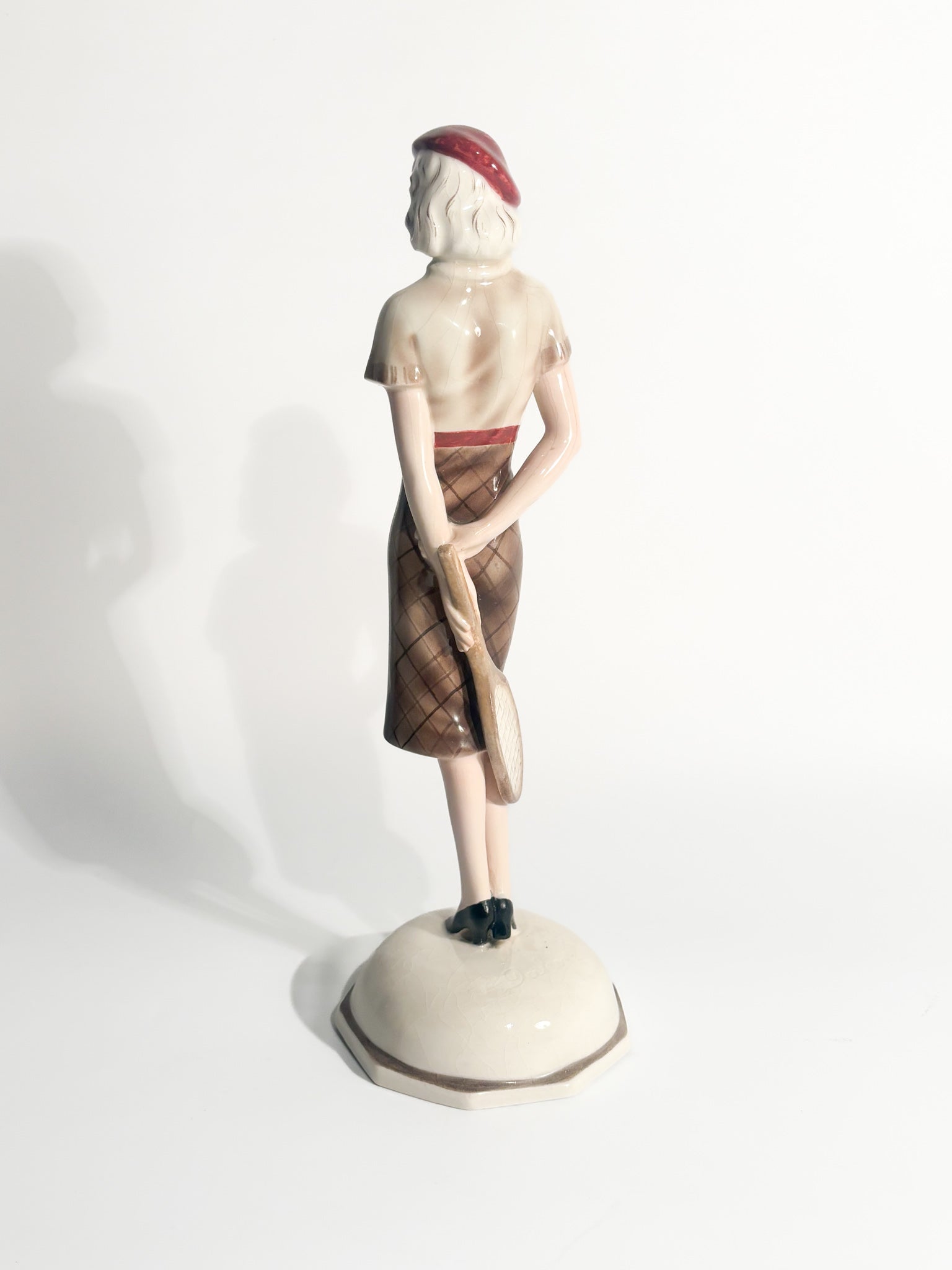 Goldscheider Ceramic Figurine of a Tennis Player by Stefan Dakon from the 1930s