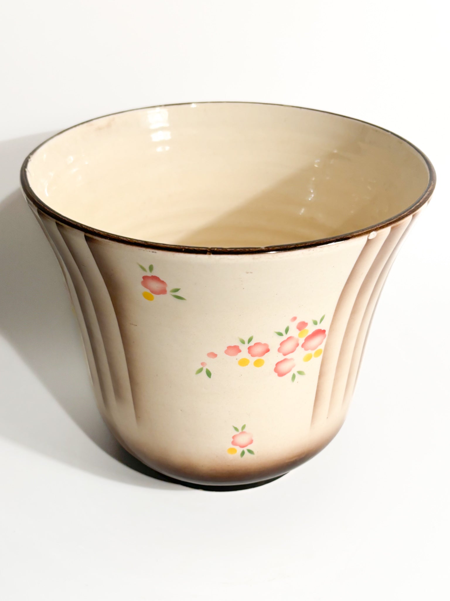 Cachepot Vase in Airbrushed Ceramic by Galvani Pordenone from the 1940s