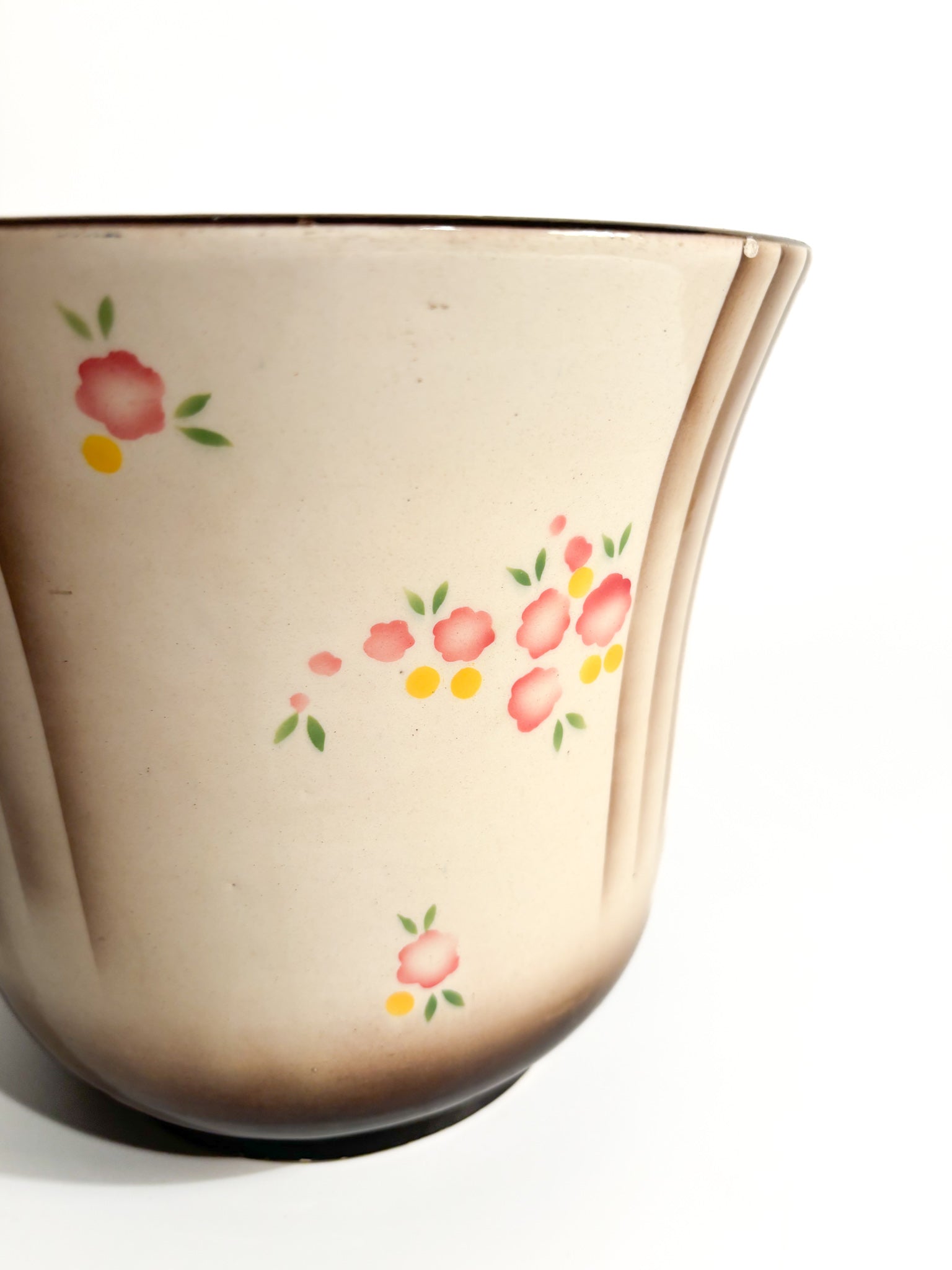 Cachepot Vase in Airbrushed Ceramic by Galvani Pordenone from the 1940s