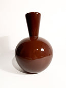 Vaso in Ceramica di Lavenia Marrone Dipinto a Mano Anni 50