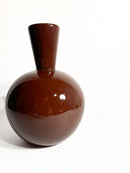 Vaso in Ceramica di Lavenia Marrone Dipinto a Mano Anni 50