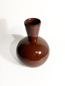 Vaso in Ceramica di Lavenia Marrone Dipinto a Mano Anni 50