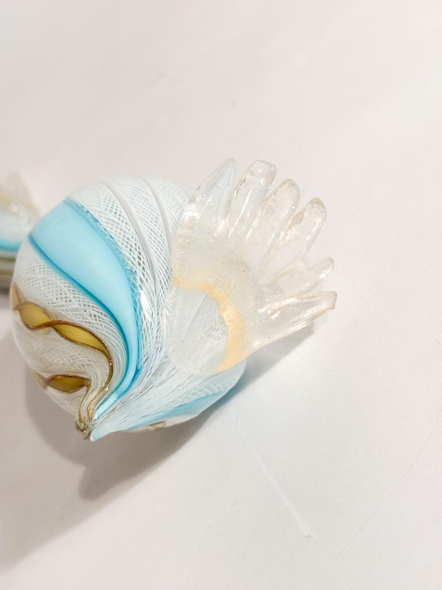 Scultura di Papera in Vetro di Murano con Lavorazione a Filigrana Anni 60