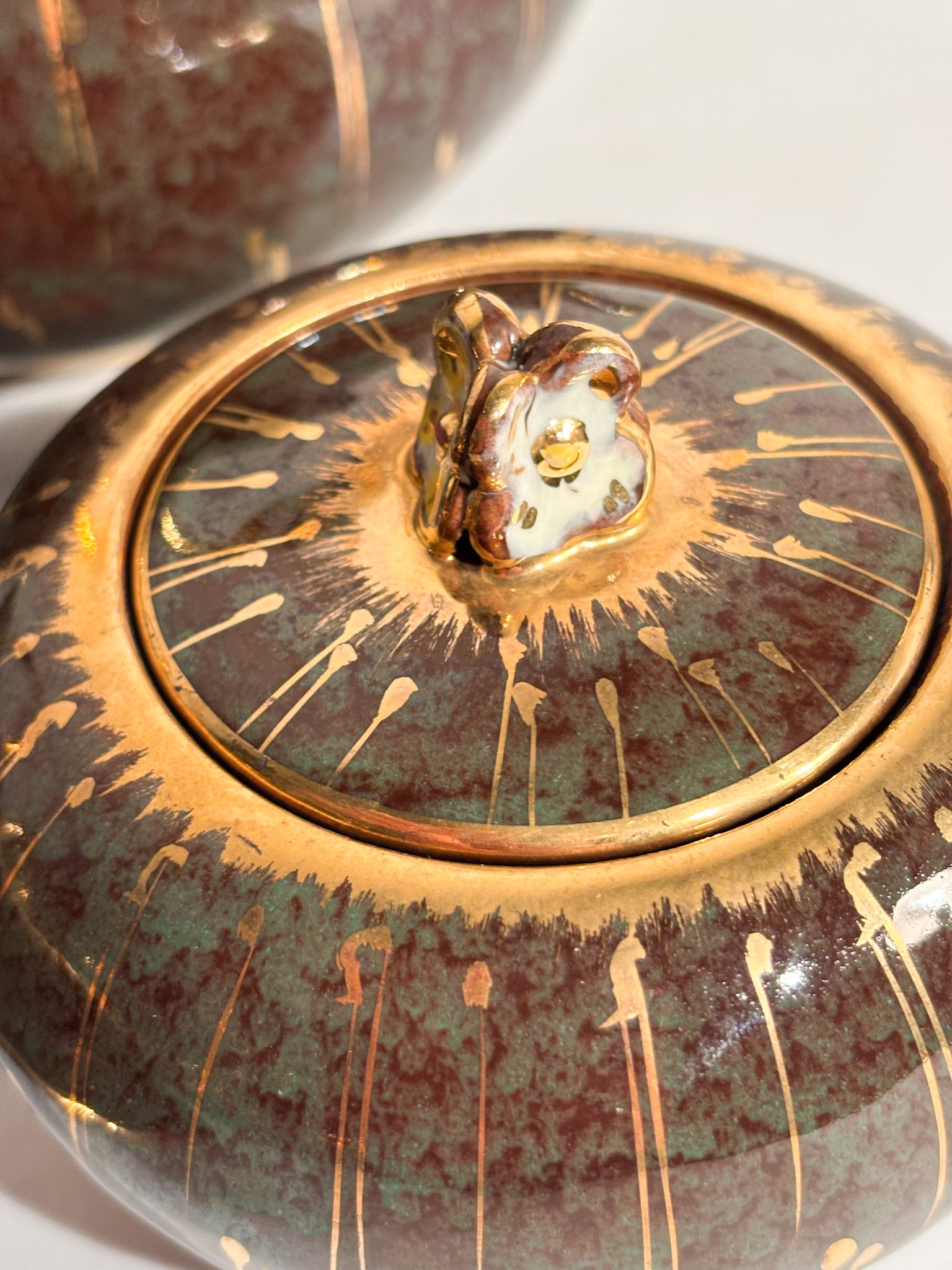 Set da Dieci Tazze in Ceramica Dipinta a Mano di Osvaldo Dolci per Gualdo Tadino Anni 40