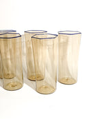 Set of 7 Murano glass glasses by Carlo Scarpa for Venini 1930s