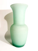 Vaso Opalino Verde Acqua in Vetro di Murano Incamiciato Anni 80