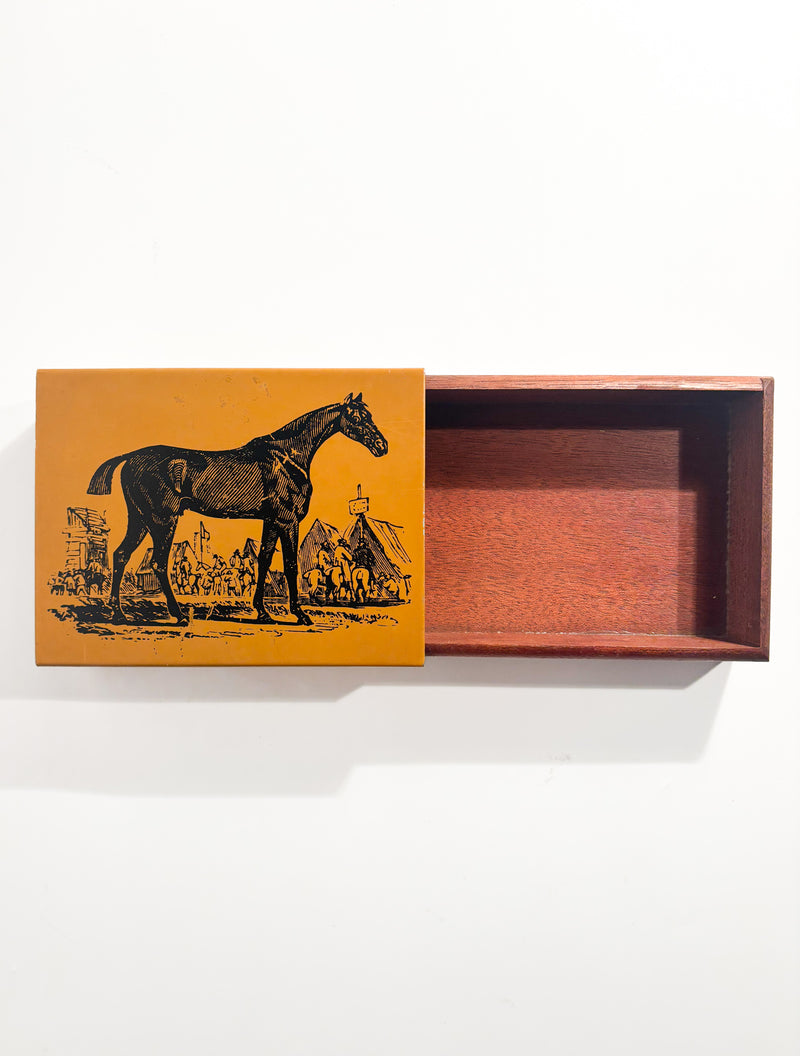 Piero Fornasetti Collector's Box with Horse in Metal and Wood from the 1950s