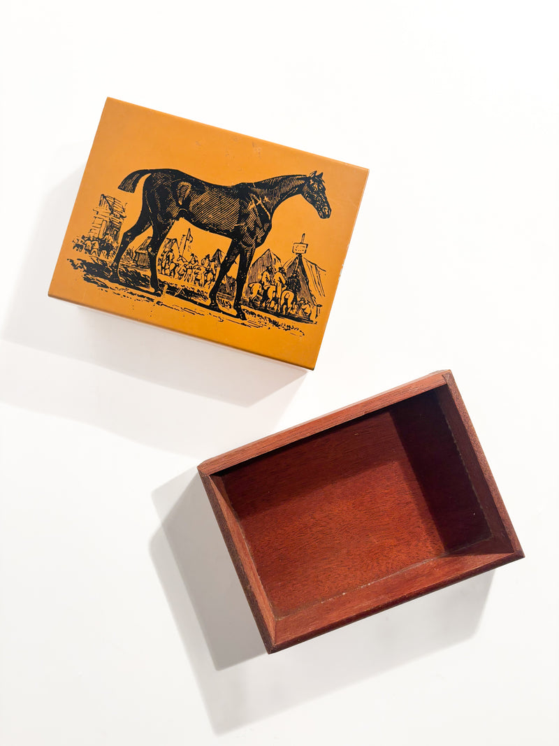 Piero Fornasetti Collector's Box with Horse in Metal and Wood from the 1950s