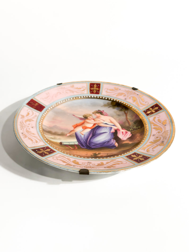 Hand-Painted Viennese Porcelain Plate from 1800