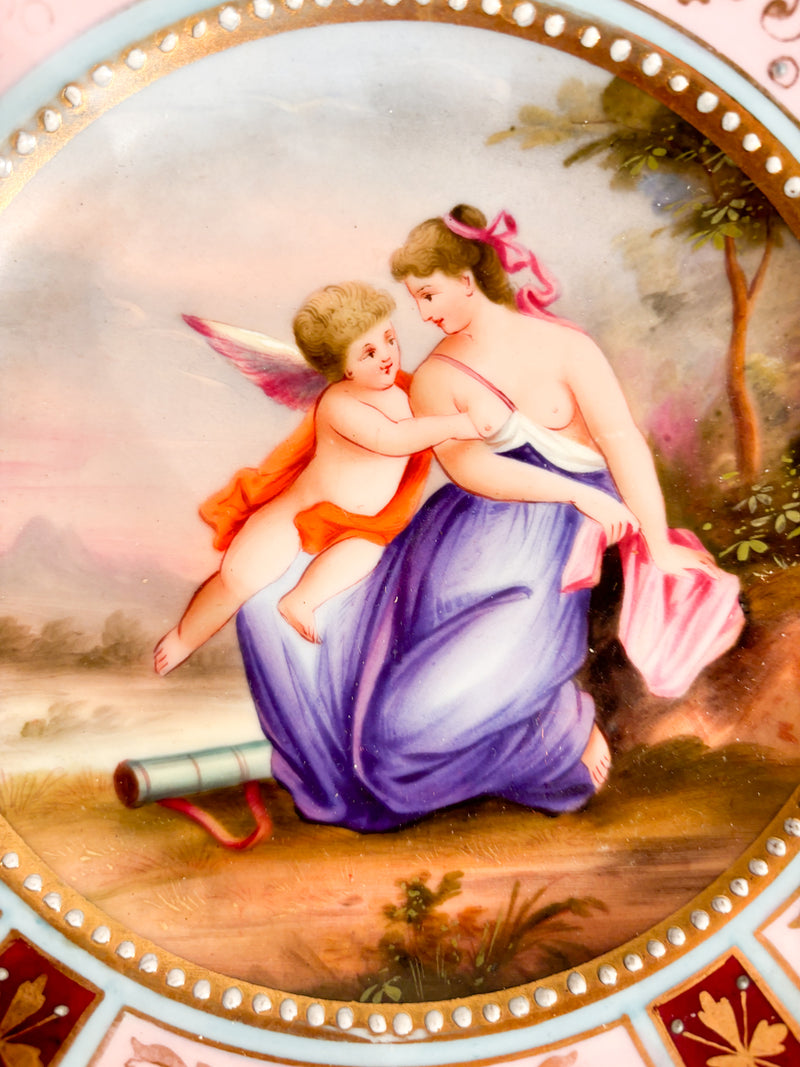 Hand-Painted Viennese Porcelain Plate from 1800