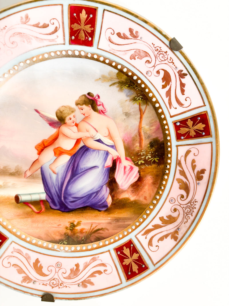 Hand-Painted Viennese Porcelain Plate from 1800