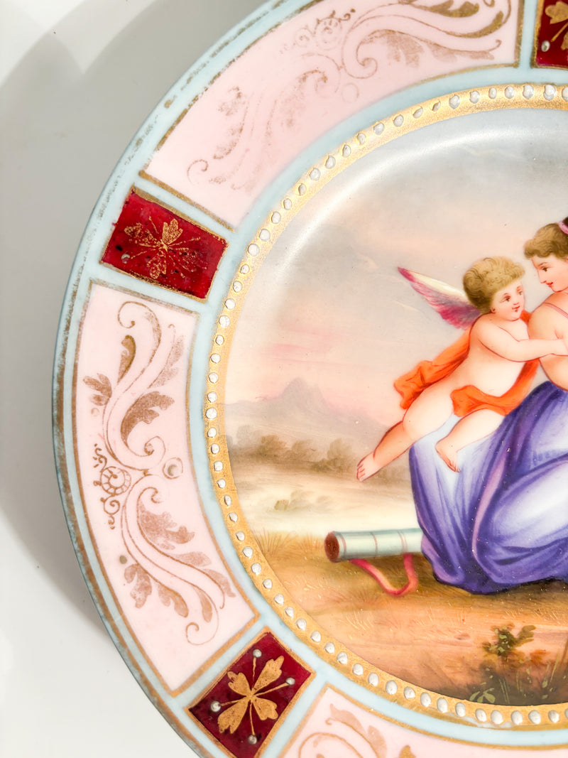 Hand-Painted Viennese Porcelain Plate from 1800