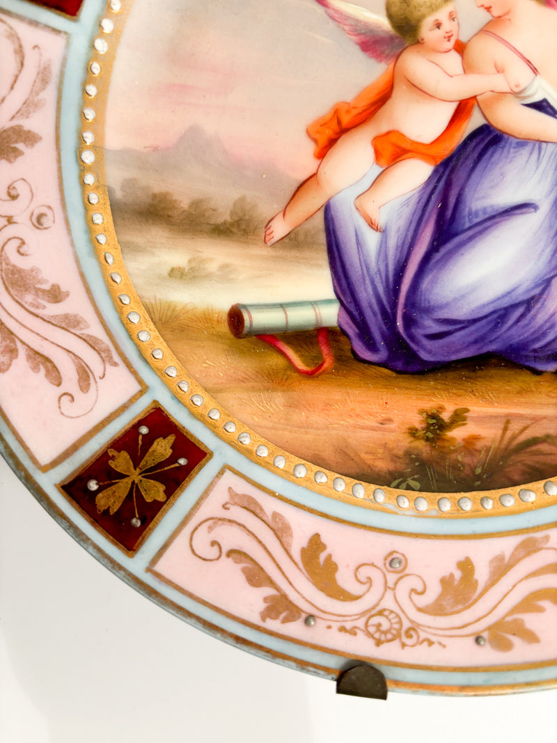 Hand-Painted Viennese Porcelain Plate from 1800