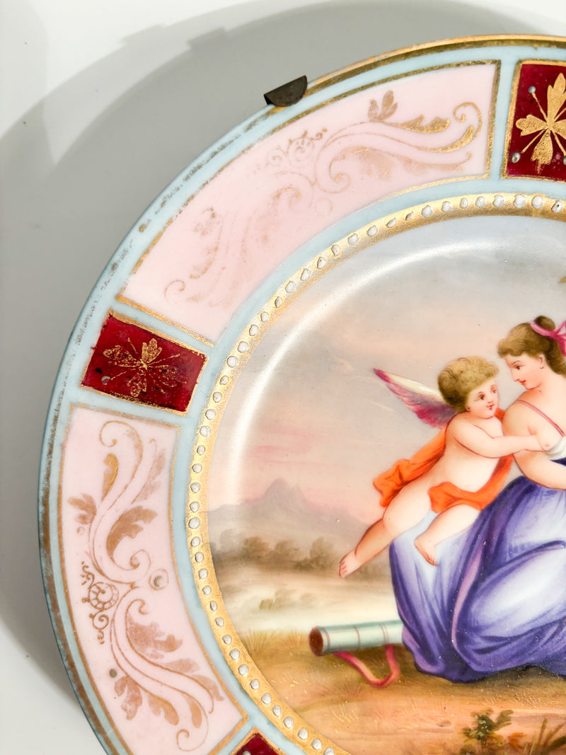 Hand-Painted Viennese Porcelain Plate from 1800